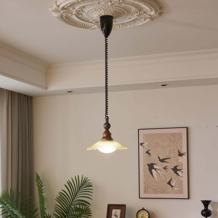 Suspension Design - Luminaire Intérieur en Verre, Bois & Métal