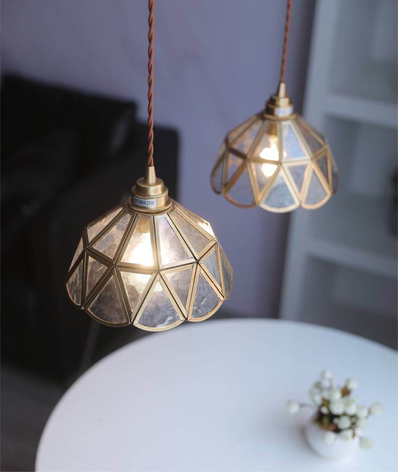 Lampe Pendante En Verre En Laiton