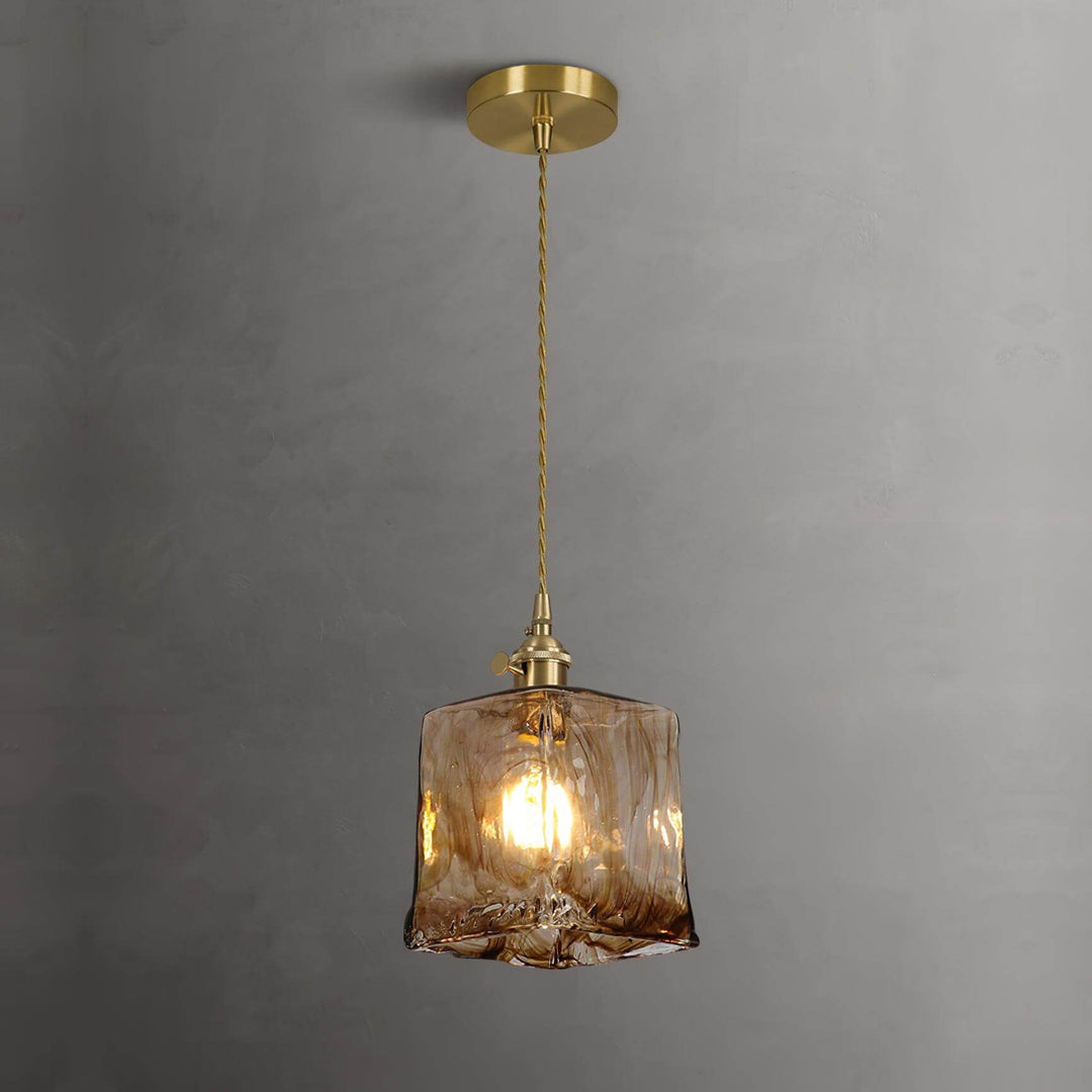 Lampe Pendante Vintage Verre Brun - Éclairage Intérieur