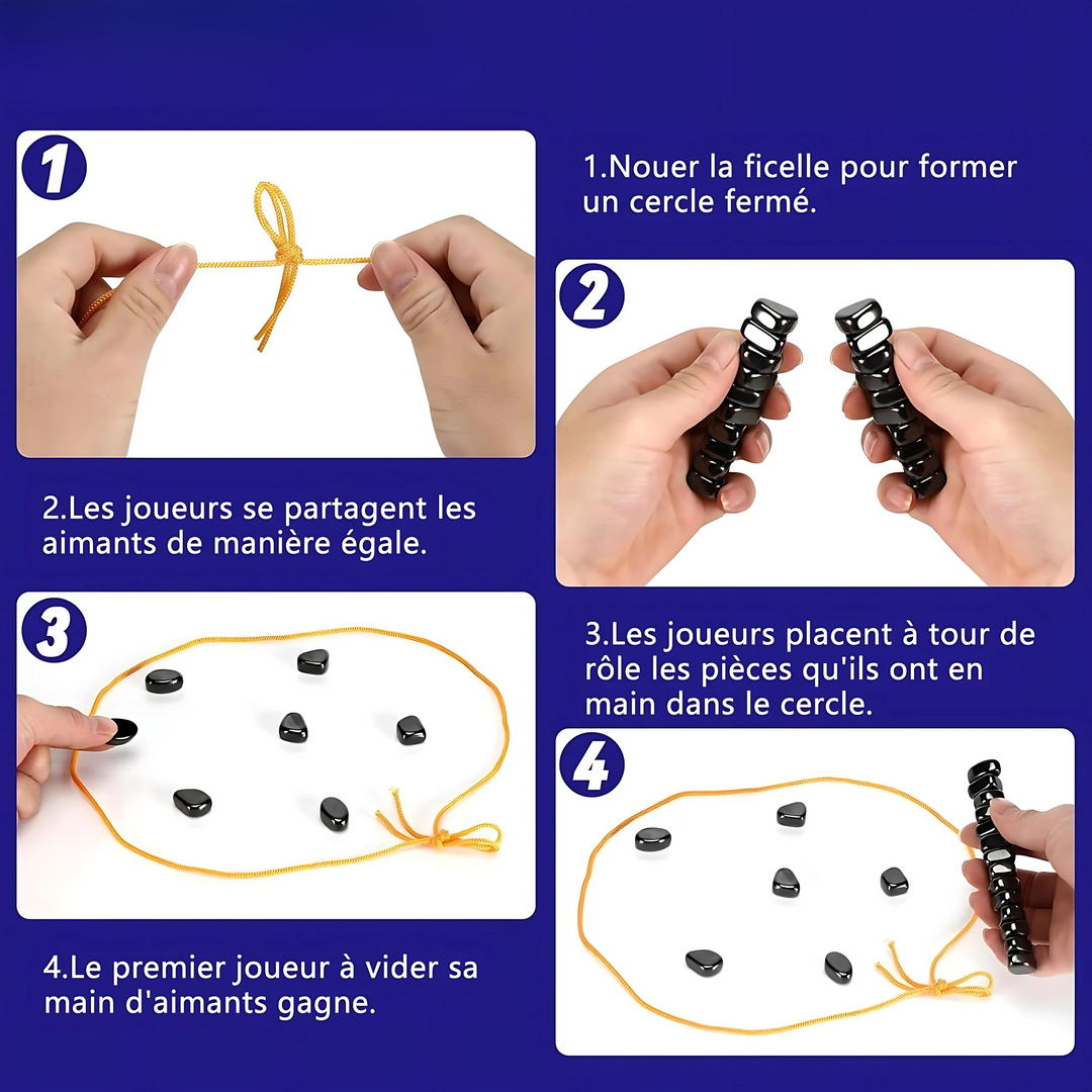 Échiquier magnétique compact, plié, 16x11 cm, pièces aimantées pour stabilité, idéal voyages, plastique ABS robuste.