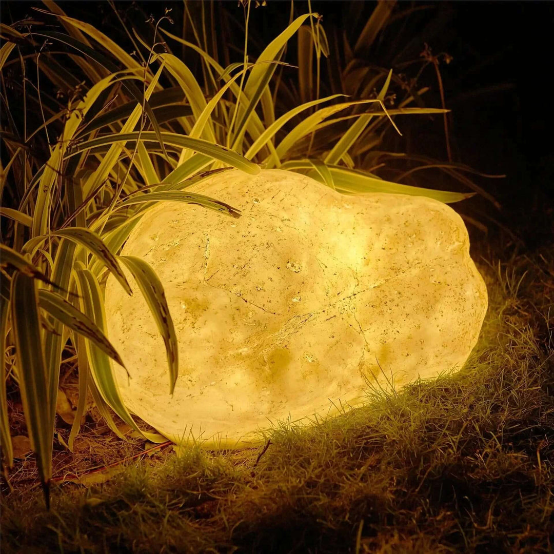 Lampe Extérieure Pierre - Éclairage Solaire & Filaire IP65