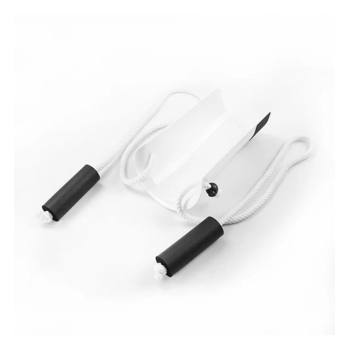 Enfile-bas de contention pratique, design robuste, vue de côté, matériau résistant, auxiliaire pour bas de contention.