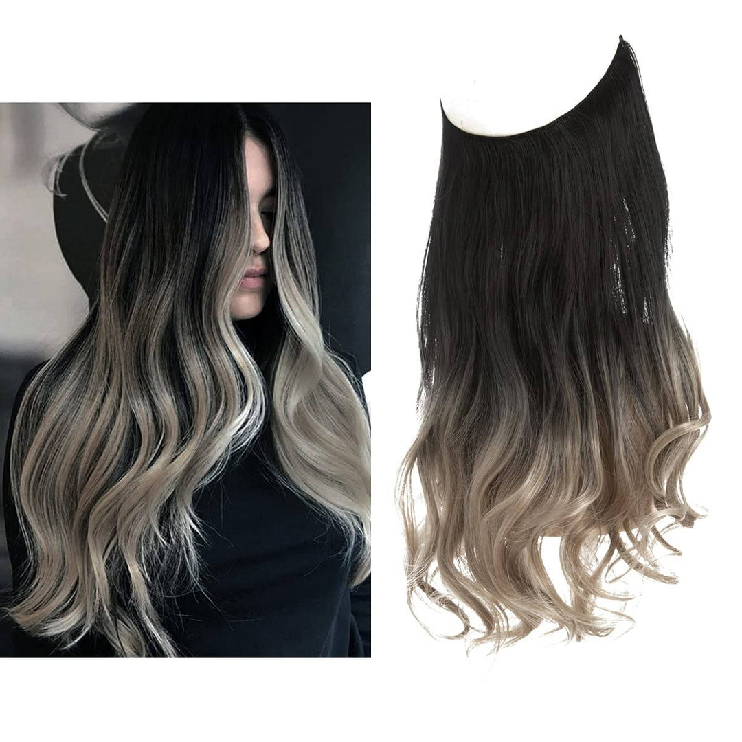 "Extensions capillaires invisibles, volumineuses, look naturel, fibres de haute qualité, accessoires pour femme."