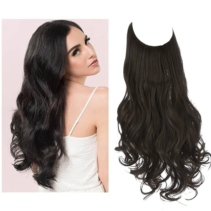 "Extensions capillaires invisibles, volumineuses, look naturel, fibres de haute qualité, accessoires pour femme."