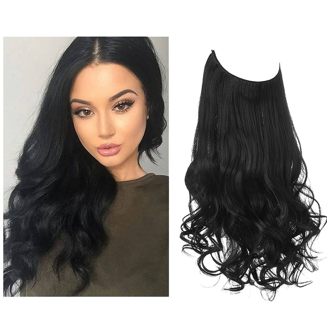 "Extensions capillaires invisibles, volumineuses, look naturel, fibres de haute qualité, accessoires pour femme."