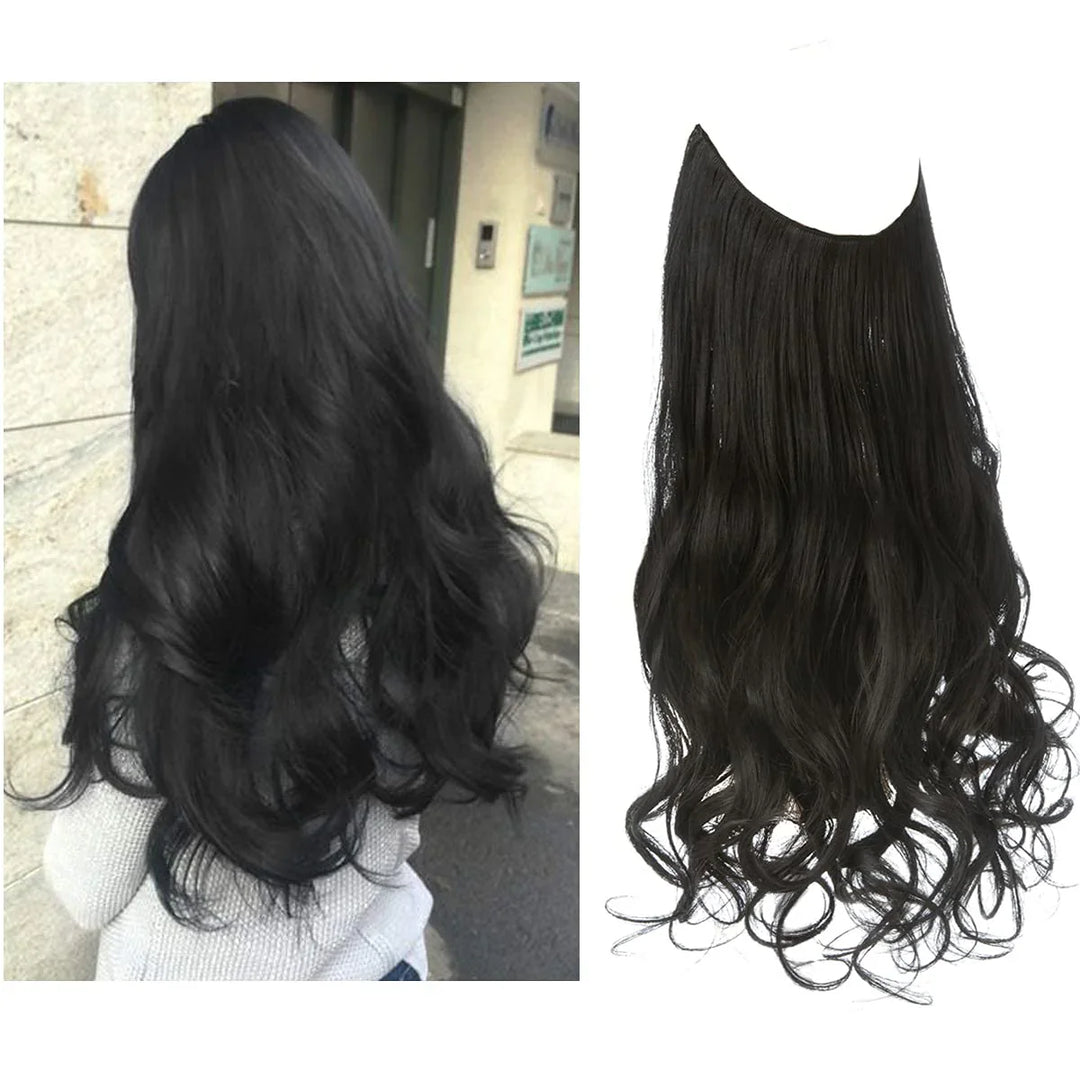 "Extensions capillaires invisibles, volumineuses, look naturel, fibres de haute qualité, accessoires pour femme."