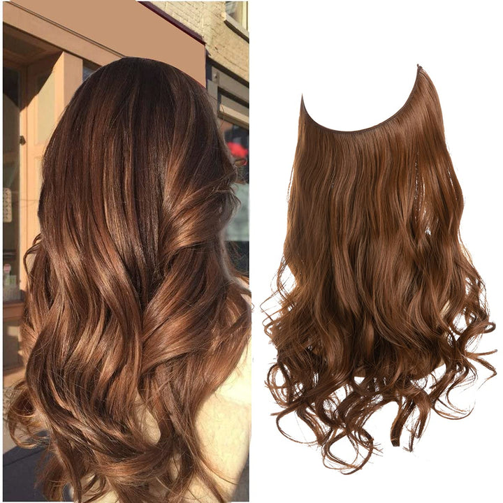"Extensions capillaires invisibles, volumineuses, look naturel, fibres de haute qualité, accessoires pour femme."