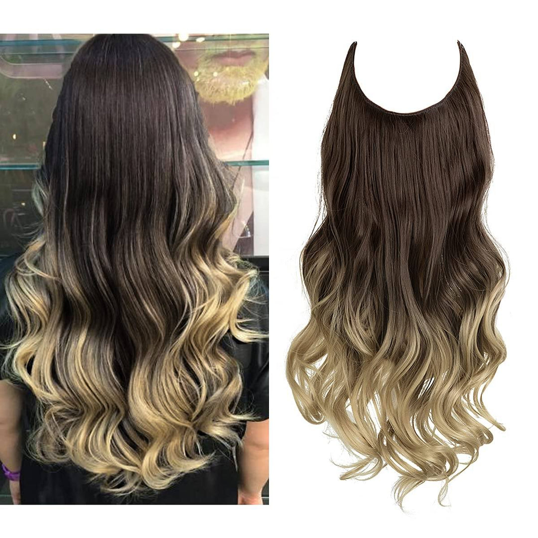 "Extensions capillaires invisibles, volumineuses, look naturel, fibres de haute qualité, accessoires pour femme."
