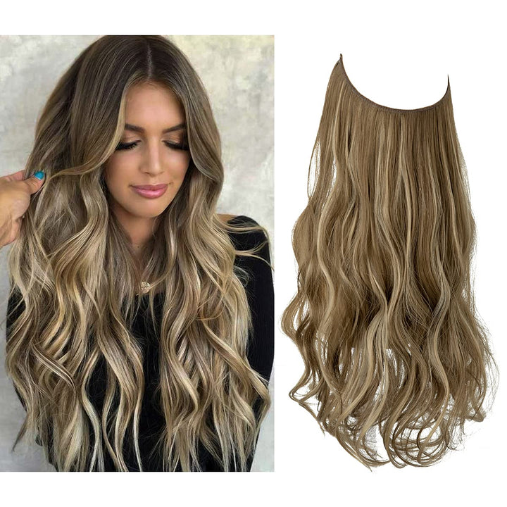 "Extensions capillaires invisibles, volumineuses, look naturel, fibres de haute qualité, accessoires pour femme."