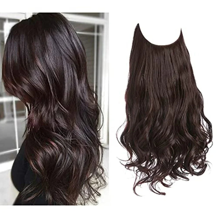 "Extensions capillaires invisibles, volumineuses, look naturel, fibres de haute qualité, accessoires pour femme."