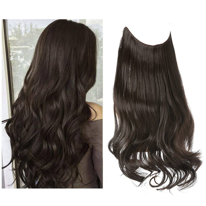 "Extensions capillaires invisibles, volumineuses, look naturel, fibres de haute qualité, accessoires pour femme."