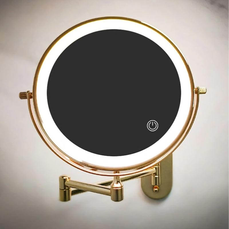 Or Miroir Grossissant Led Rechargeable Pour Le Maquillage Et La Salle De Bain