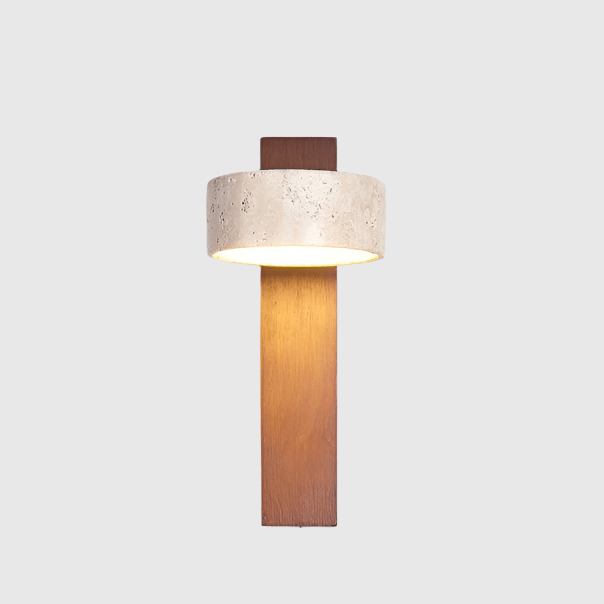 Lampe Murale En Travertin Blanc Cassé Wabi Sabi