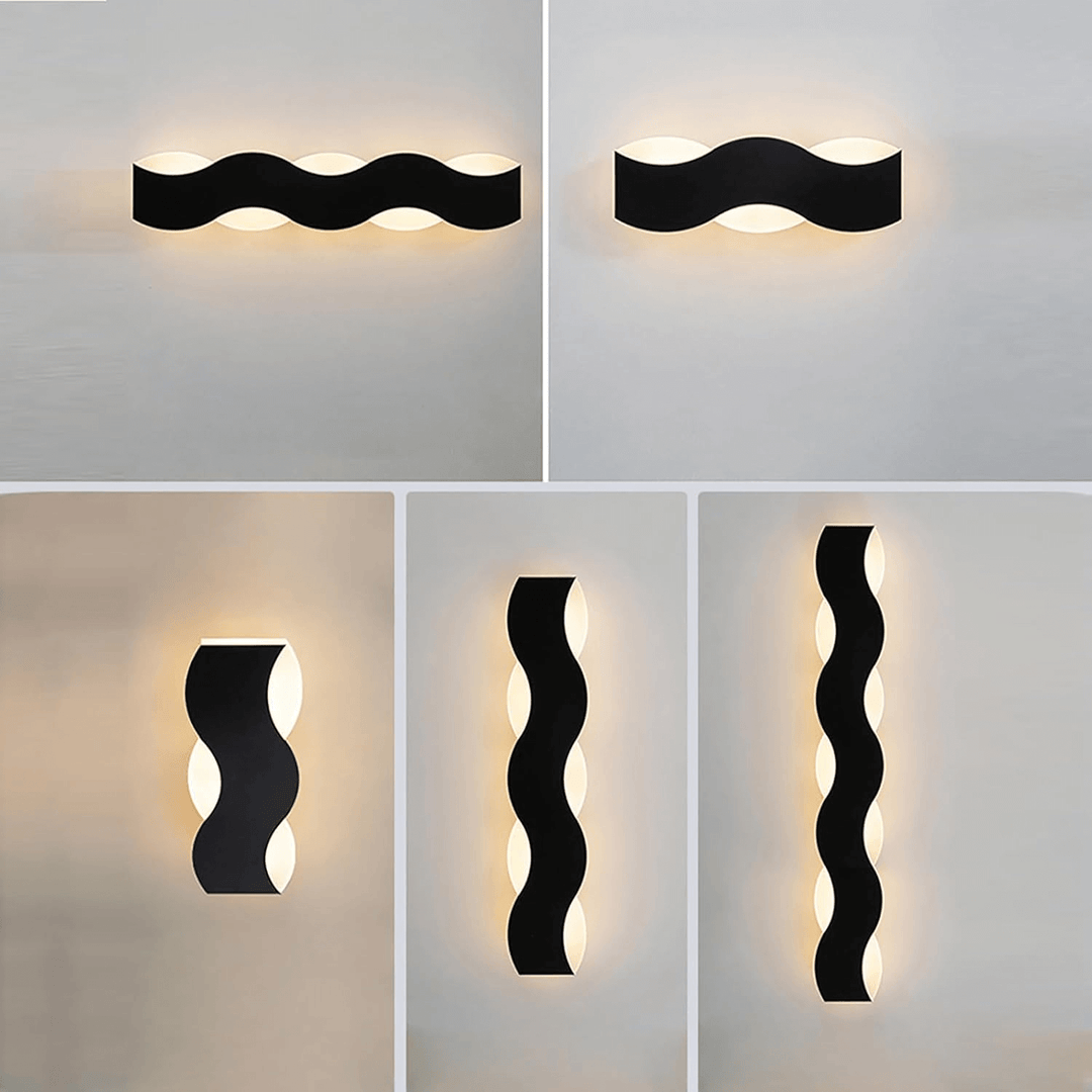 Applique Murale Extérieure Ondulée - Éclairage LED Moderne