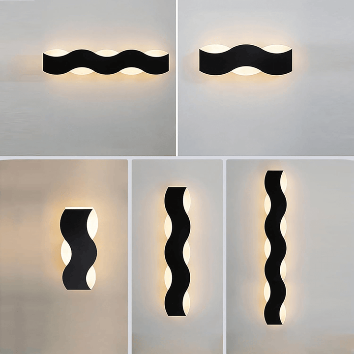 Applique Murale Extérieure Ondulée - Éclairage LED Moderne