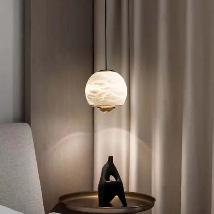Lampe Pendante Sphère En Marbre Nordique Et Albâtre