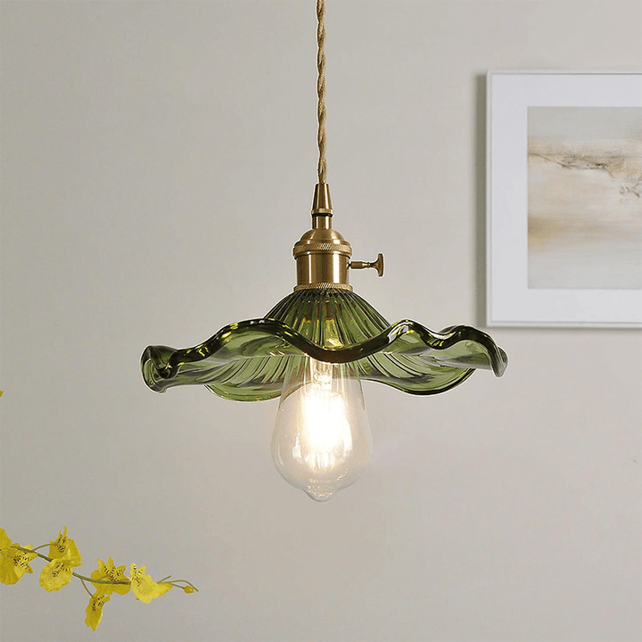 Lampe Suspendue Hibiscus - Verre & Laiton - Éclairage élégant