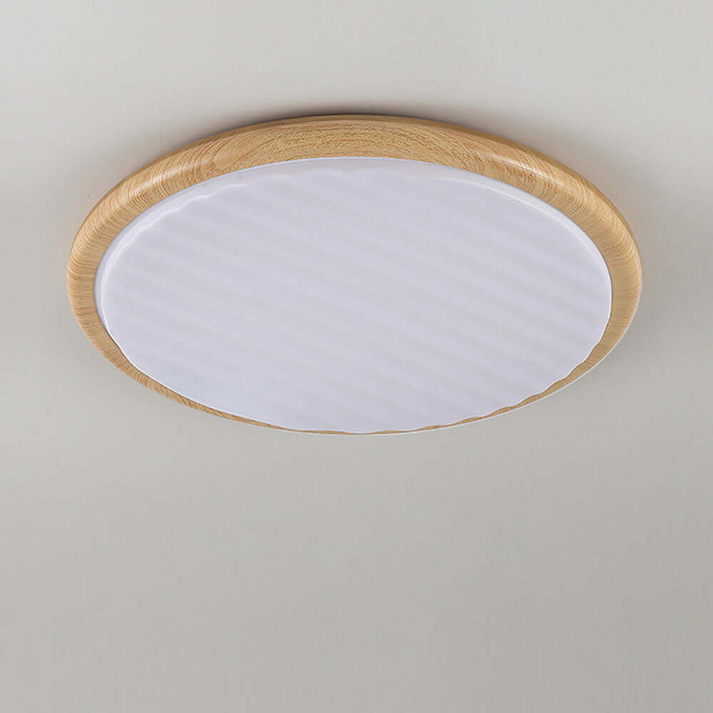 Ronde En Bois Plié Led Plafonnier Chambre À Coucher