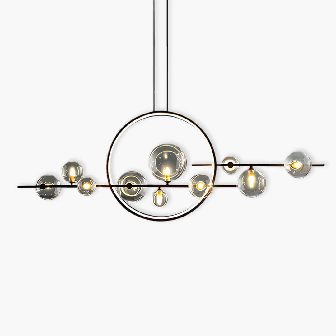 Suspension Lumineuse Design Moderne - Anneaux et Globes Verre