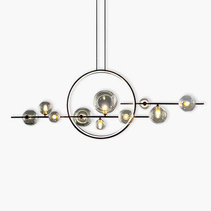 Suspension Lumineuse Design Moderne - Anneaux et Globes Verre