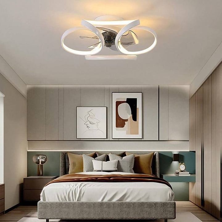 Plafonnier Ventilateur LED Moderne - Design Floral