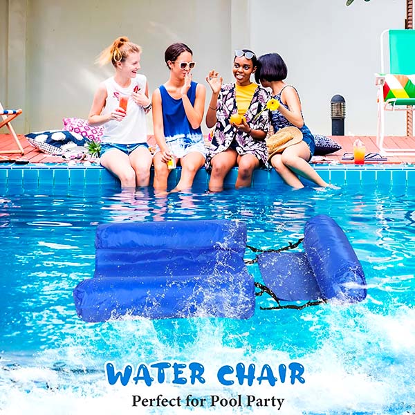 "Fauteuil gonflable de natation avec dossier ergonomique et accoudoirs, confort luxueux pour détente en piscine ou lac."