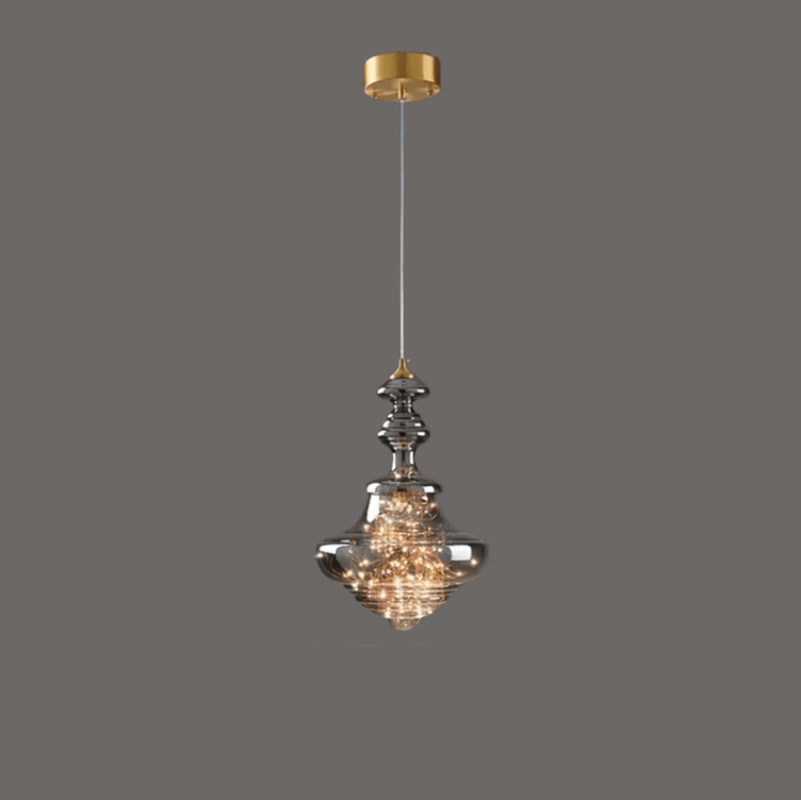 Lampe Suspendue Moderne En Verre Gris Ciel Étoilé