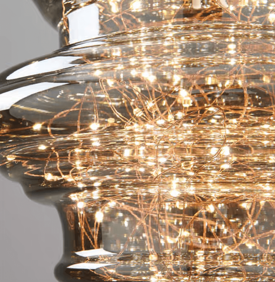 Lampe Suspendue Moderne En Verre Gris Ciel Étoilé