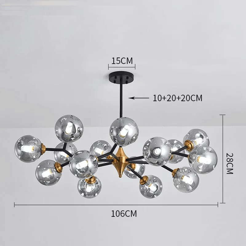 Lustre Verre Soufflé - Éclairage LED Moderne