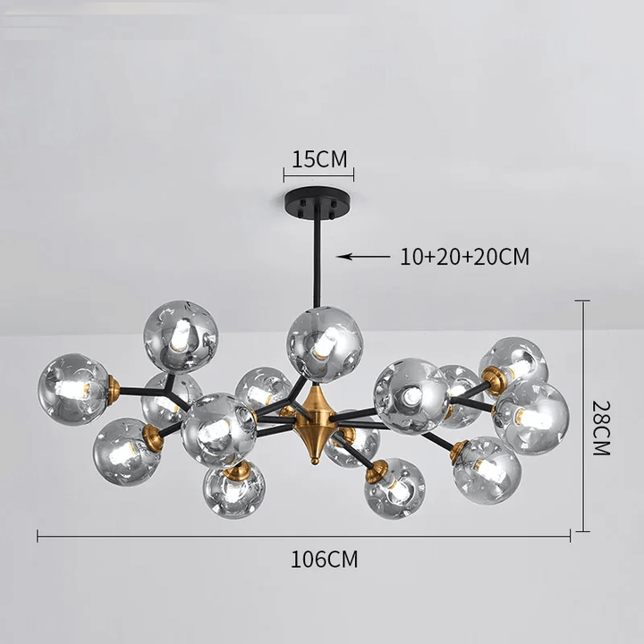 Lustre Verre Soufflé - Éclairage LED Moderne