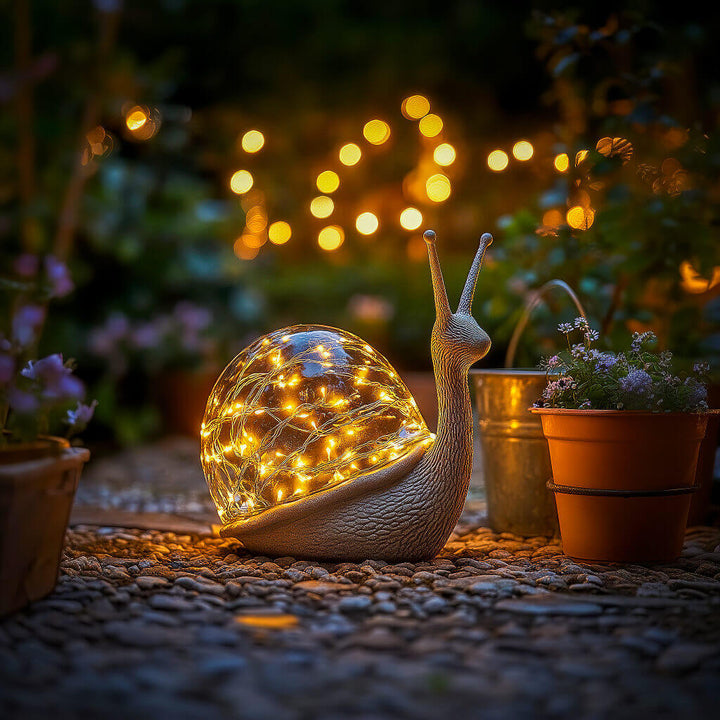 Sculpture Escargot Lumineux - Décoration Jardin Extérieur