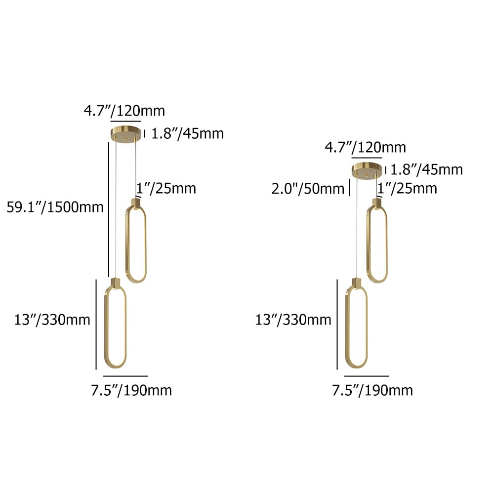 Lampe Suspendue Cercle Double Lumière - Design Doré