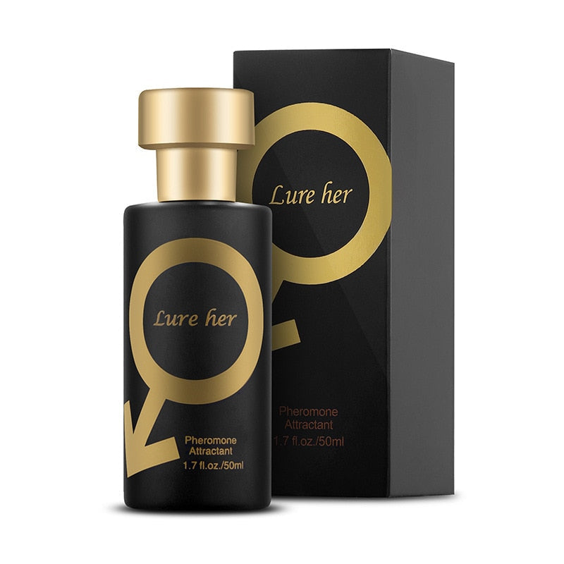 Flacon élégant d'Eau de Parfum aux Phéromones pour homme, parfumé et raffiné, sur fond neutre.