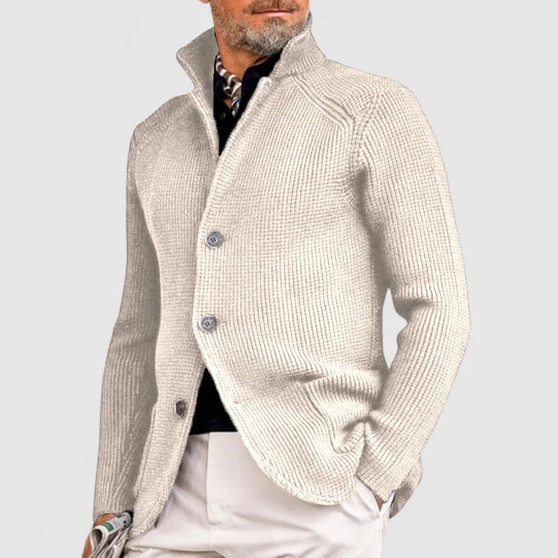 "Gilet homme en laine mélangée élégant, coupe ajustée, tricot raffiné et chaleureux, style intemporel pour diverses occasions