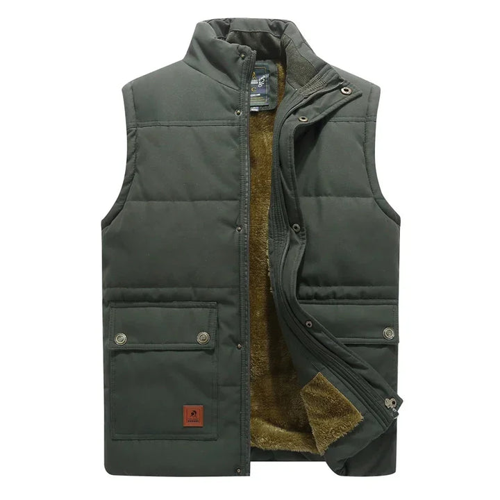 "Gilet sans manches homme élégant, bleu, design épuré et polyvalent, poches pratiques, idéal demi-saison"