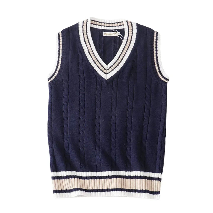 "Gilet sans manches homme élégant, tricot épais, style classique; à porter sur chemise ou col roulé pour chaleur et raffineme