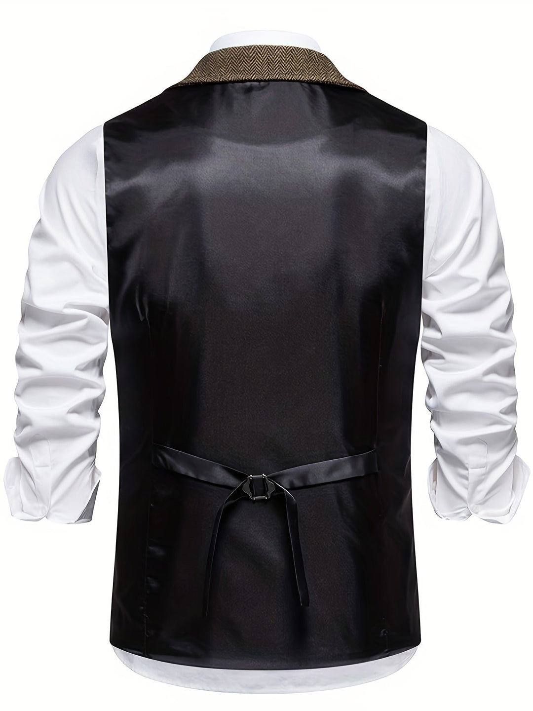 "Gilet sans manches homme motif chevrons élégant, polyvalent, apportant confort et style aux tenues formelles et décontractée