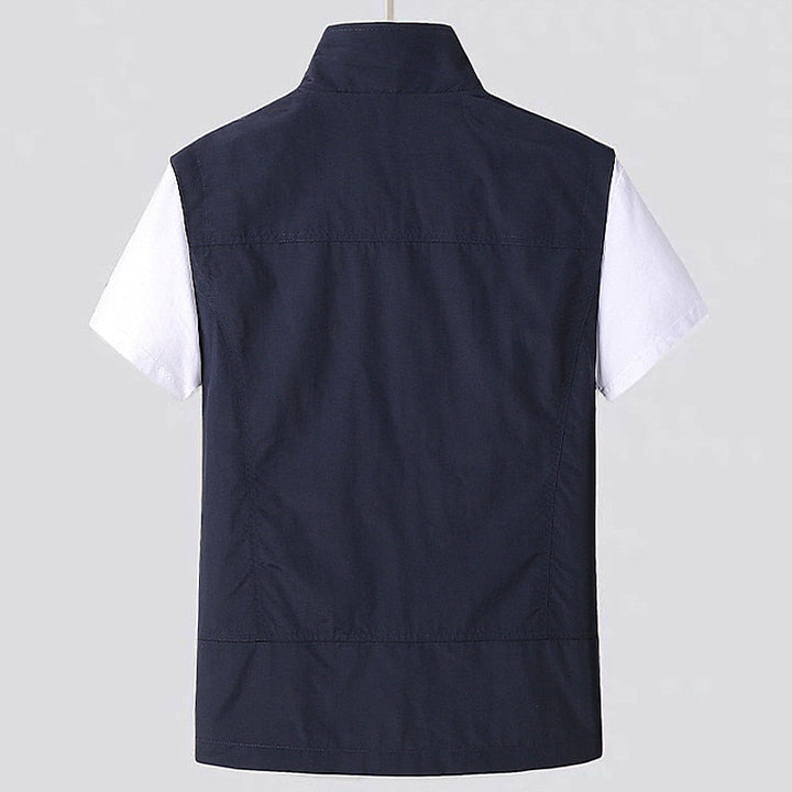 Gilet sport homme à séchage rapide, sans manches, tissu aéré, idéal pour activité physique, couleur unie.