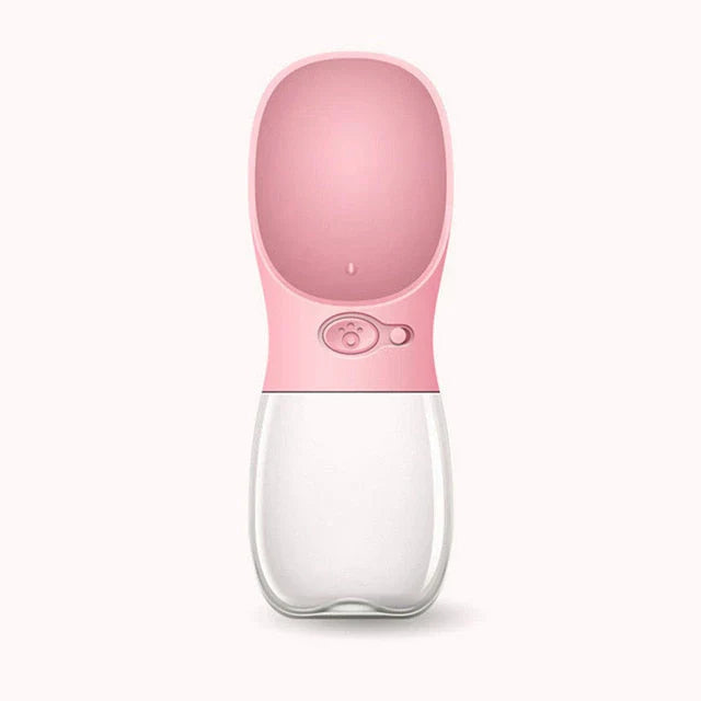 "Gourde portable étanche pour chien avec bol intégré, élégante et compacte pour hydratation facile en déplacement."