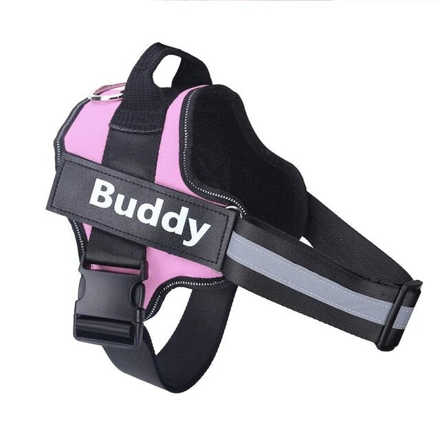 Harnais anti-traction personnalisable pour chien, solide, réfléchissant, avec bande réfléchissante et intérieur rembourré.