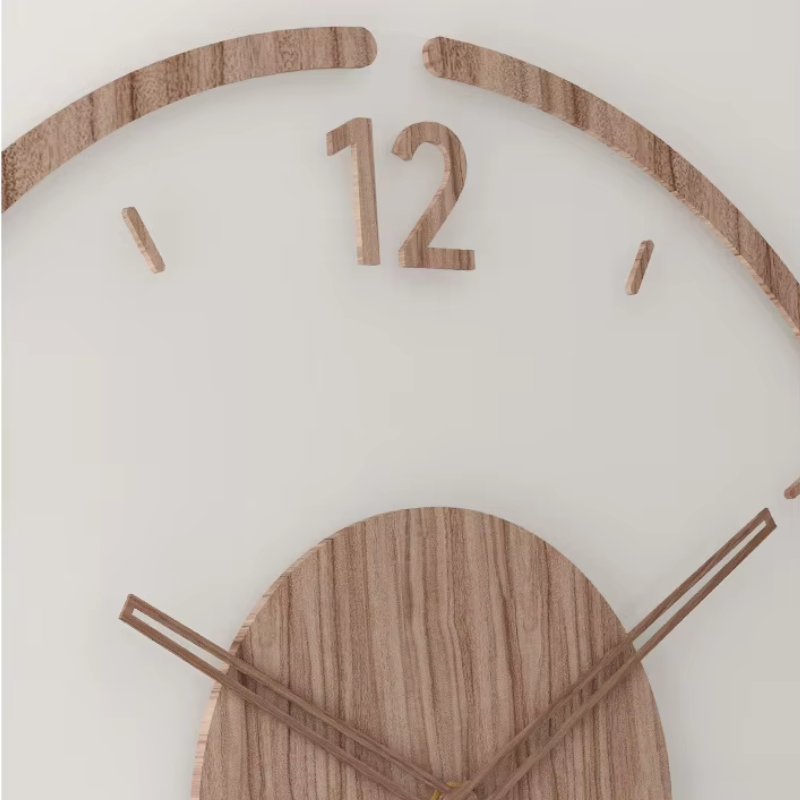 "Horloge murale nordique en bois 40cm, design minimaliste, élégante et silencieuse pour intérieur contemporain, Home & Décora