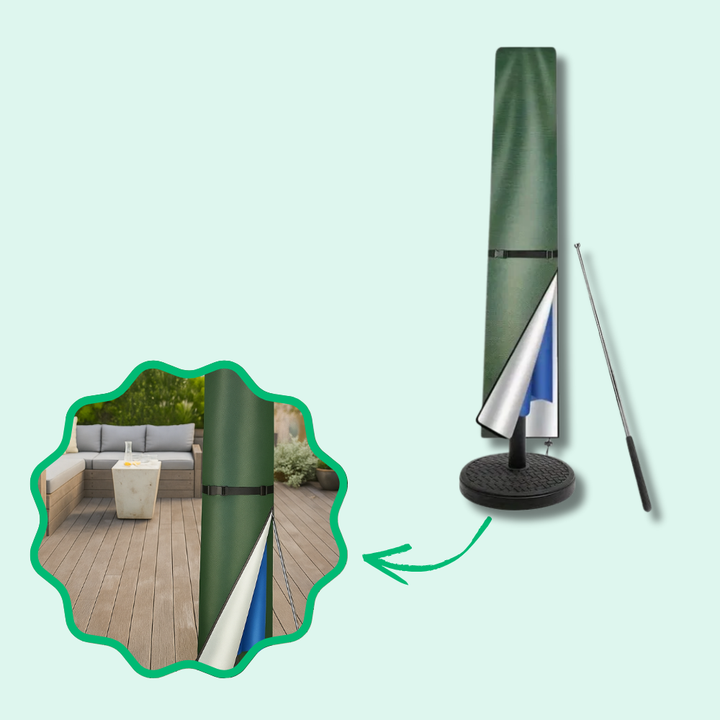 Housse anti-UV pour parasol, tissu Oxford vert, fermeture éclair robuste, résistante aux intempéries pour protection extérieu