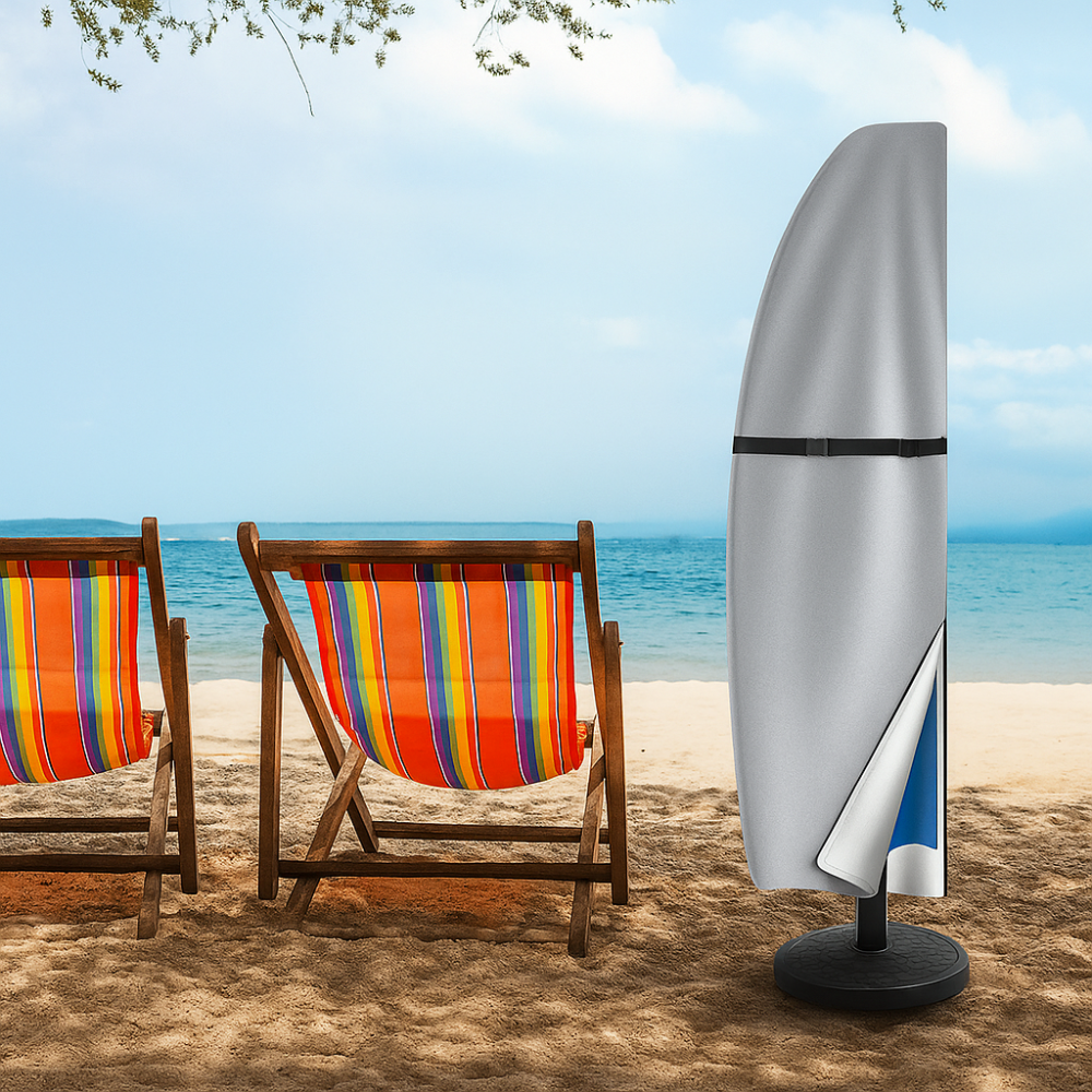Housse anti-UV pour parasol, tissu Oxford vert, fermeture éclair robuste, résistante aux intempéries pour protection extérieu