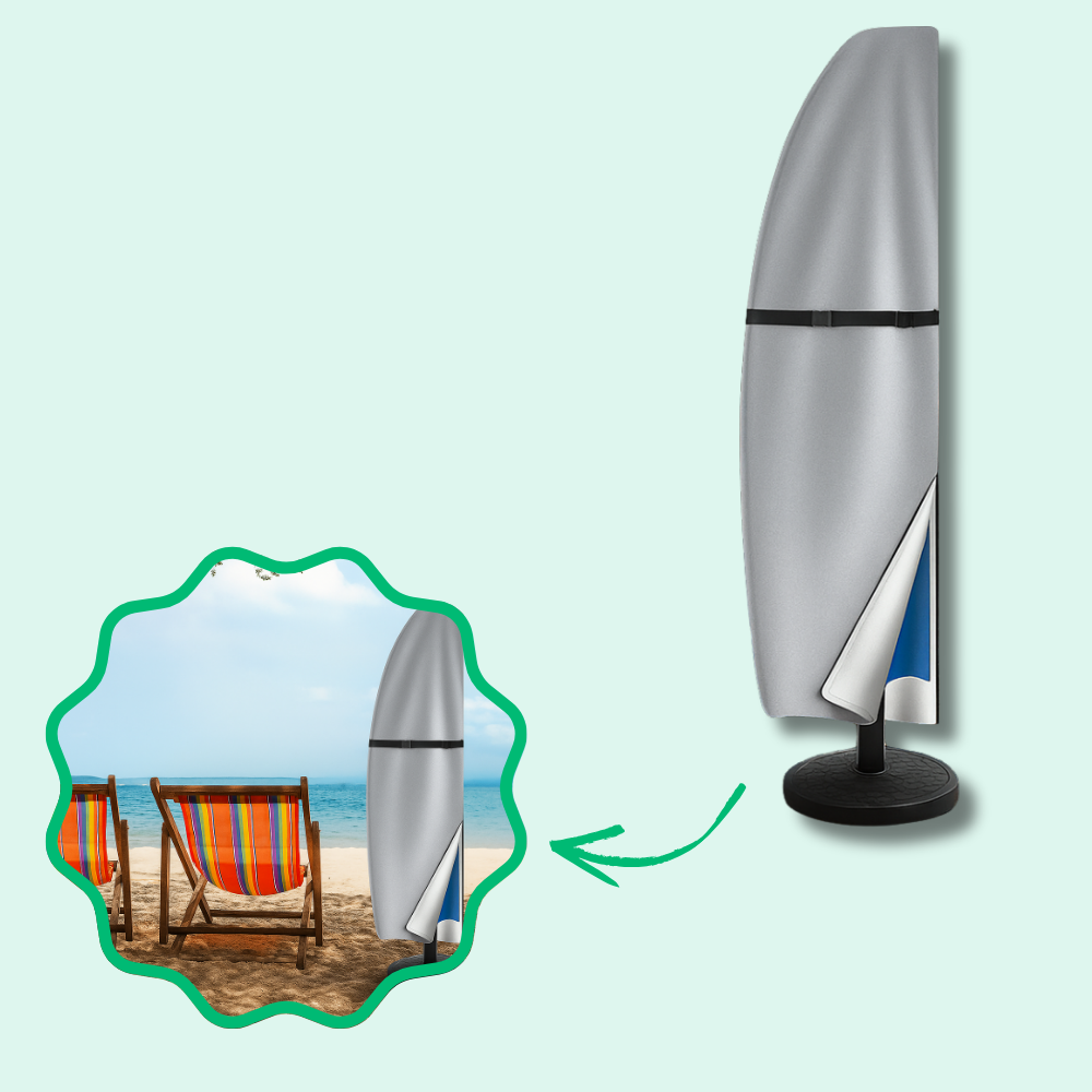 Housse anti-UV pour parasol, tissu Oxford vert, fermeture éclair robuste, résistante aux intempéries pour protection extérieu