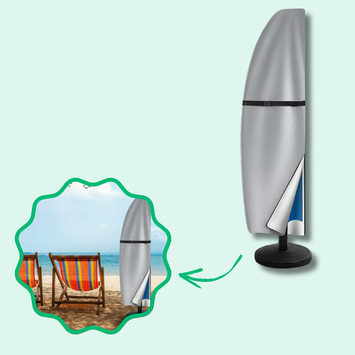Housse anti-UV pour parasol, tissu Oxford vert, fermeture éclair robuste, résistante aux intempéries pour protection extérieu