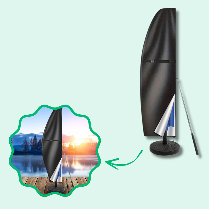 Housse anti-UV pour parasol, tissu Oxford vert, fermeture éclair robuste, résistante aux intempéries pour protection extérieu