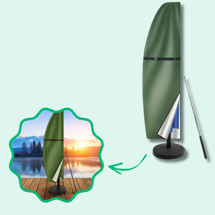 Housse anti-UV pour parasol, tissu Oxford vert, fermeture éclair robuste, résistante aux intempéries pour protection extérieu