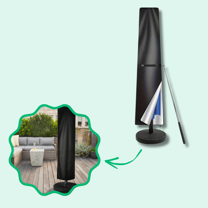 Housse anti-UV pour parasol, tissu Oxford vert, fermeture éclair robuste, résistante aux intempéries pour protection extérieu