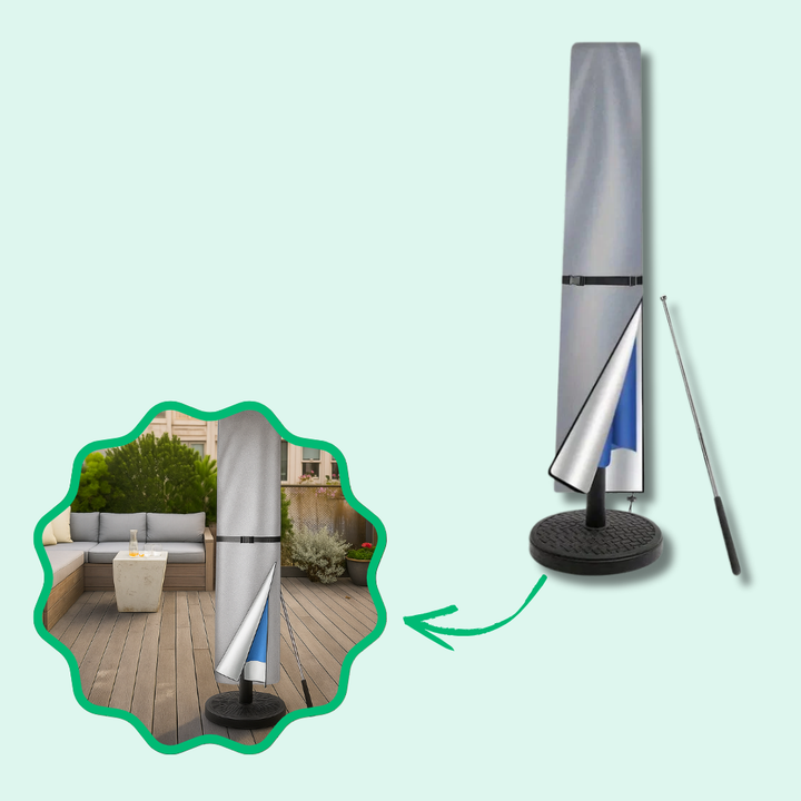 Housse anti-UV pour parasol, tissu Oxford vert, fermeture éclair robuste, résistante aux intempéries pour protection extérieu