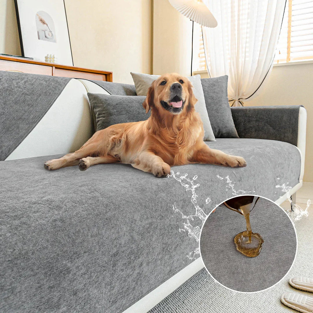 "Housse de canapé anti-griffures moderne, design élégant, écologique, protège la surface, idéale pour animaux de compagnie."